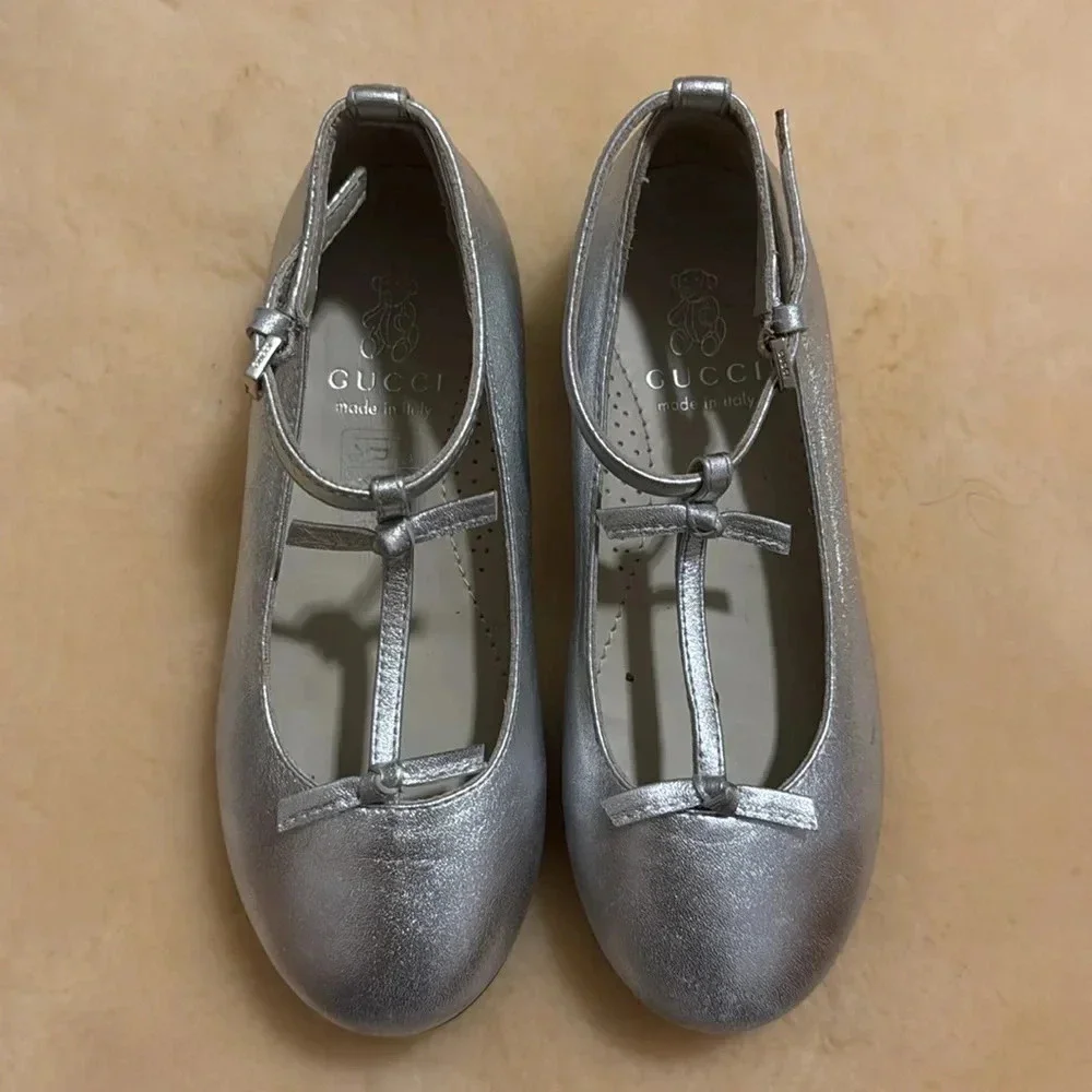 Gucci mary Jane bow kids ballet flats